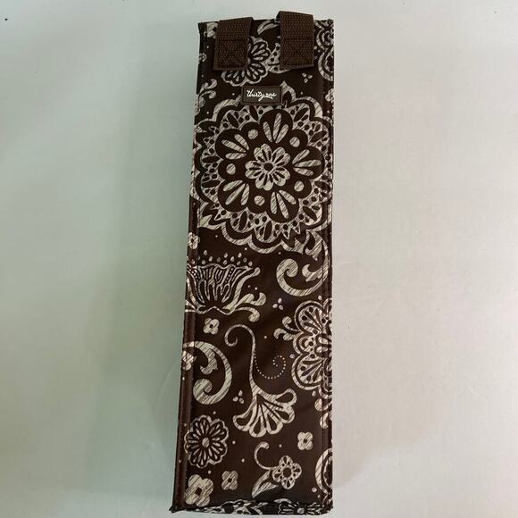 Thirty-One Perfect Bottle Thermal Holder Brown Woodblock Floral - Picture 4 of 9